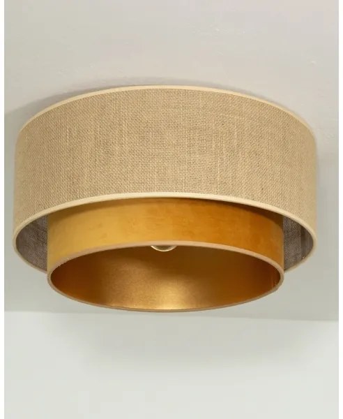 Mennyezeti lámpa SARTA 1xE27/60W/230V átm. 45 cm réz/juta