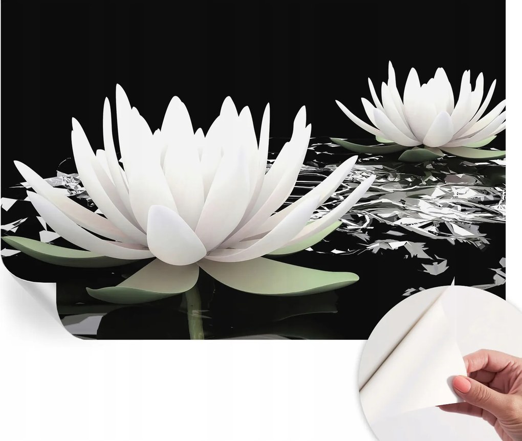 Öntapadós Dekoratív Fotótapéta Hálószobába Víz virágok 104x70 cm