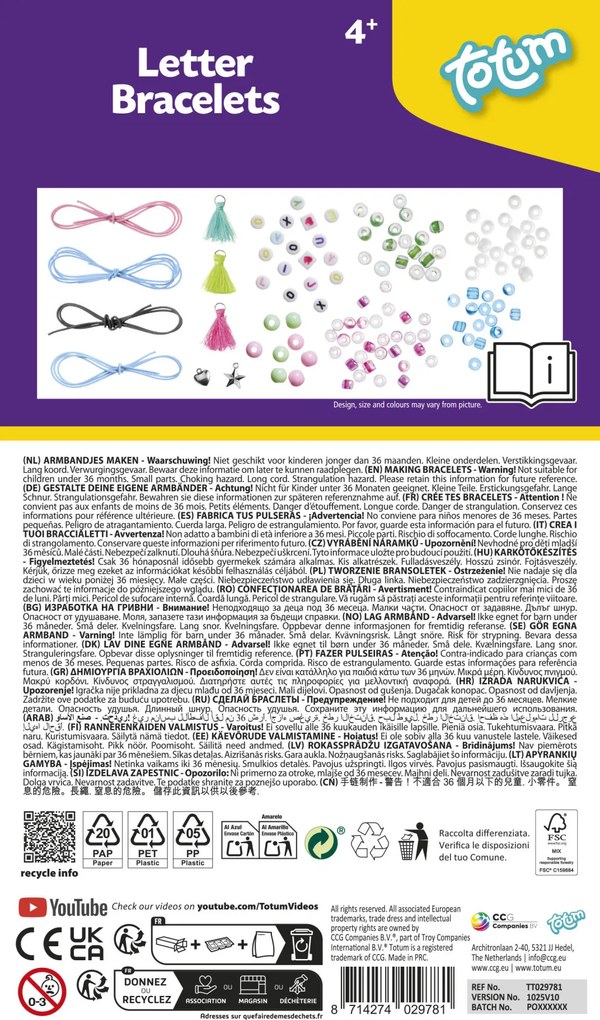 Betűs Totum karkötő készítő szett