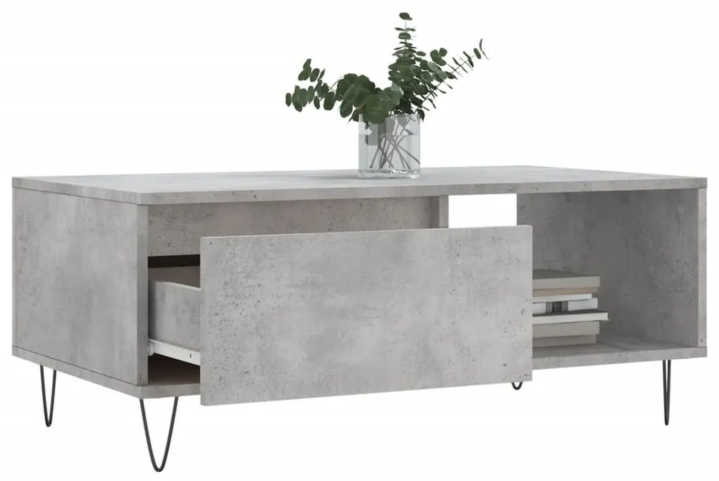 Betonszürke szerelt fa dohányzóasztal 90x50x36,5 cm