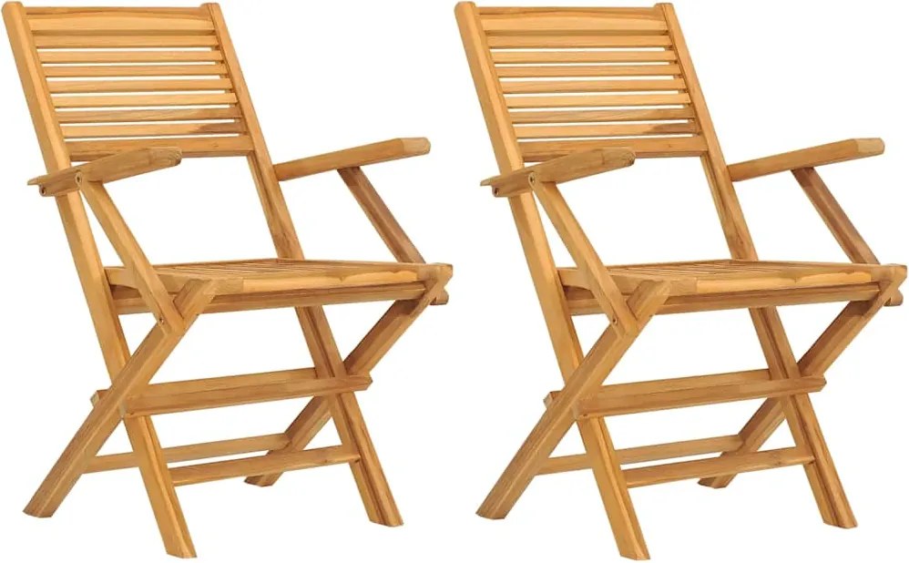 vidaXL 2 db tömör tíkfa összecsukható kerti szék 55 x 62 x 90 cm
