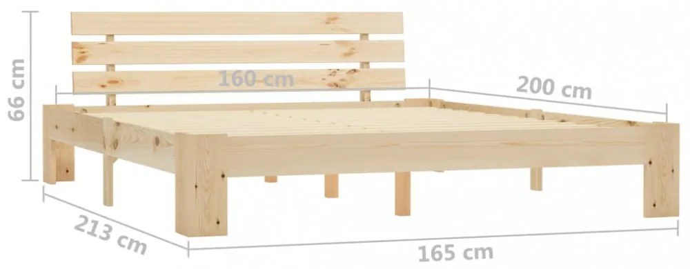 tömör fenyőfa ágy matrac nélkül 160 x 200 cm