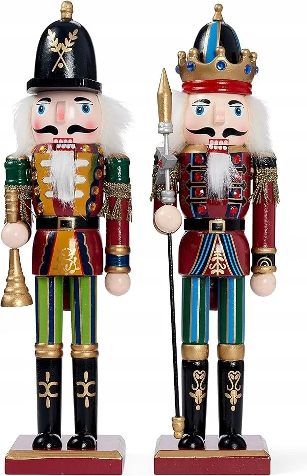 2 db: Nagy Fa Karácsonyi Diótörő Állvánnyal, 30cm