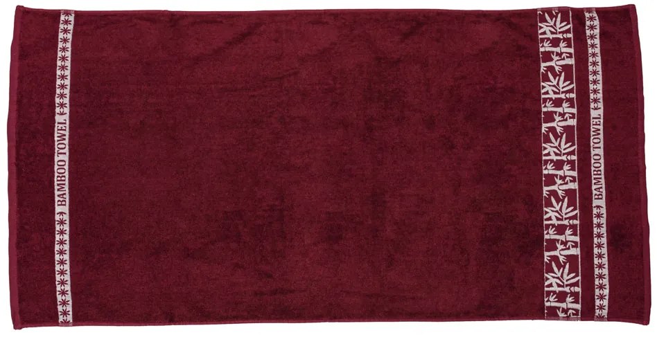 Bambusz törölköző BAMBOO 50x90 cm bordó, 70% bambuszszál | 30% pamut