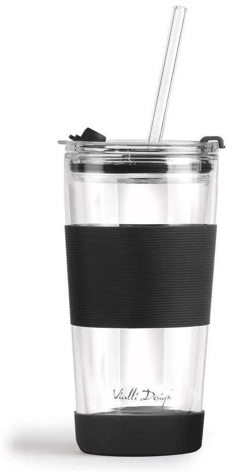 Fekete termobögre 600 ml Fuori – Vialli Design