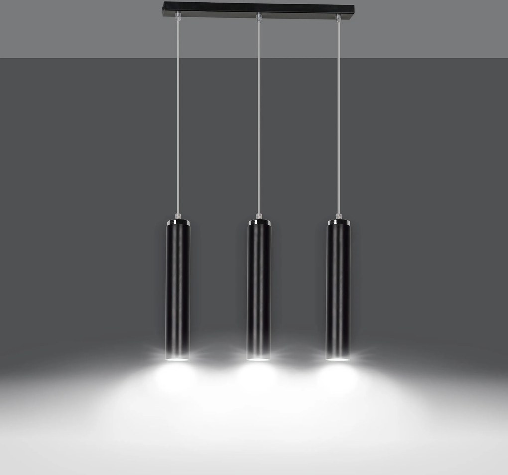 Emibig modern függeszték luna króm fekete emi956/3