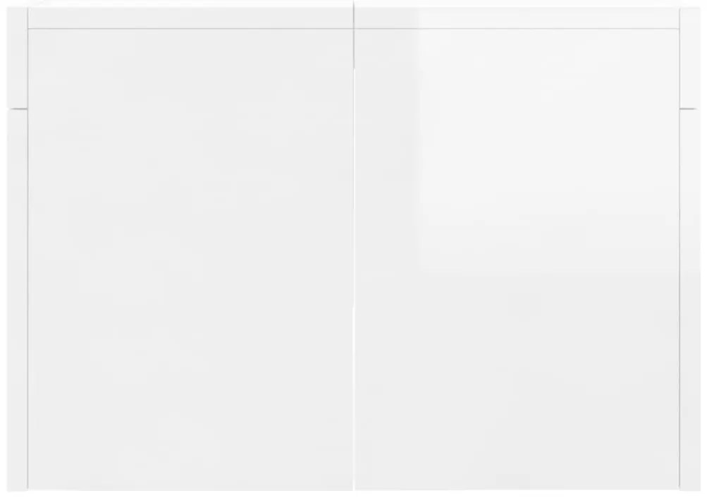 Magasfényű fehér szerelt fa dohányzóasztal 102 x 50 x 36 cm
