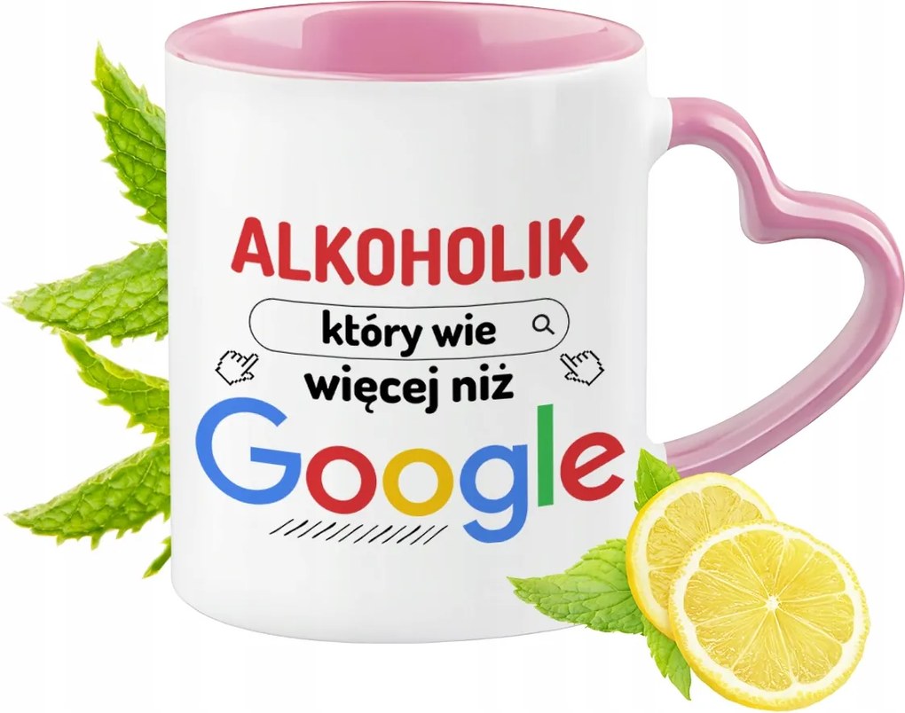 Alkoholista Bögre Rózsaszín Szív Alakú Füllel Kávé Ajándék