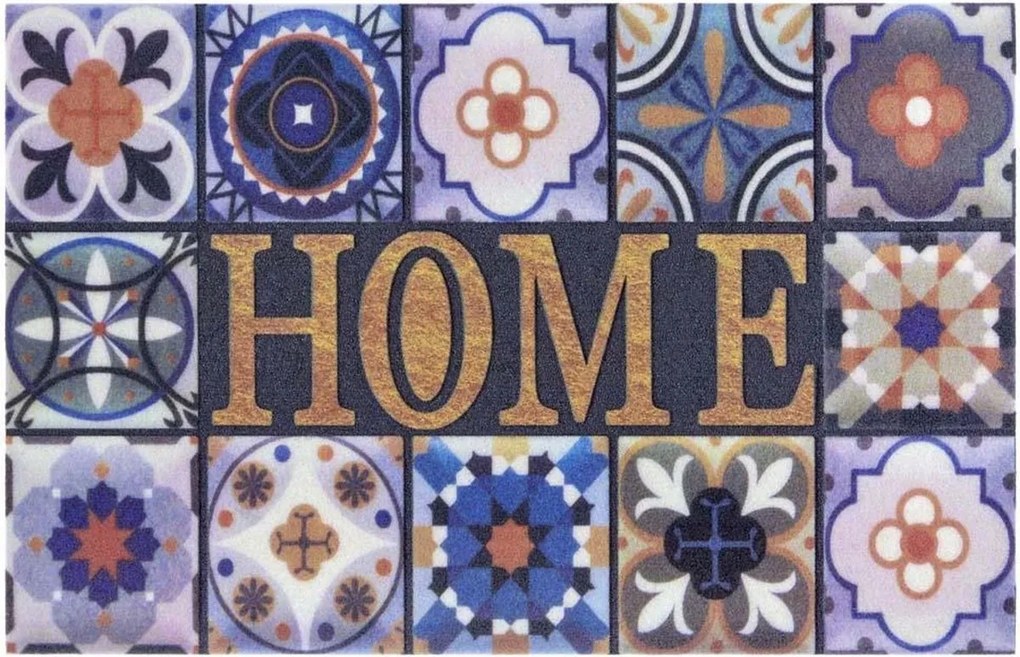 Vastag színes lábtörlő ,gumis bejárati szőnyeg 3D mintával 45x70cm