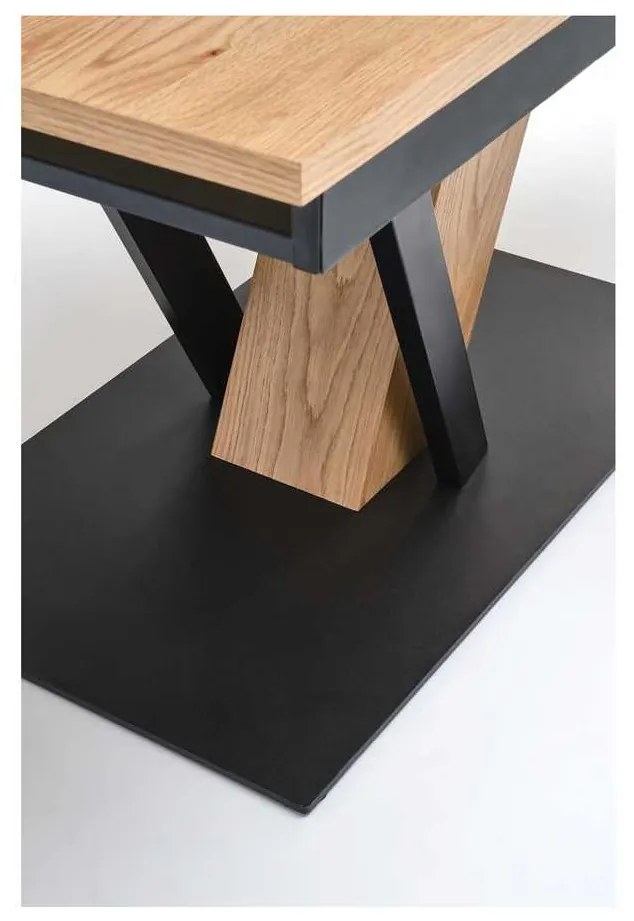 Medina étkezőasztal - téglalap, 160-220 x 90 cm, tölgy / fekete