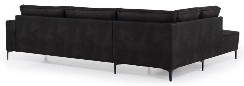 Antracitszürke bőrutánzat sarokkanapé (bal oldali) Copenhagen – Scandic