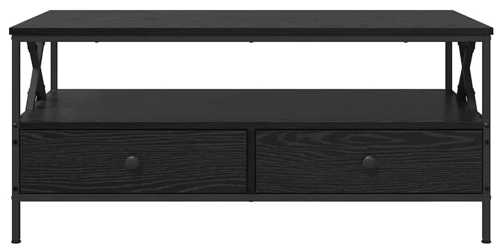 Dohányzóasztal with Drawer Musta tammi 100 x 51 x 45 cm Faanyag