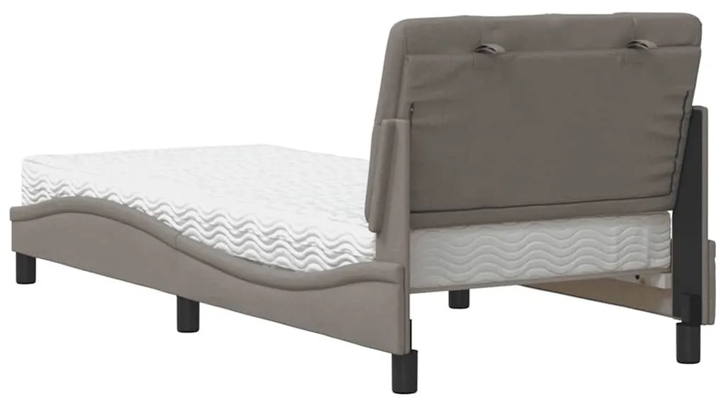 tópszínű szövet ágy matraccal 80x200 cm