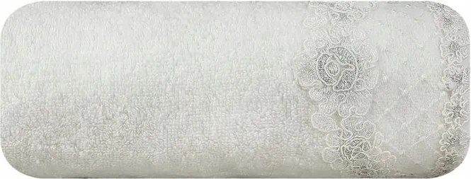 Kate törölköző 50x90 cm 02 krémszínű ezüst szegéllyel 450g/m2