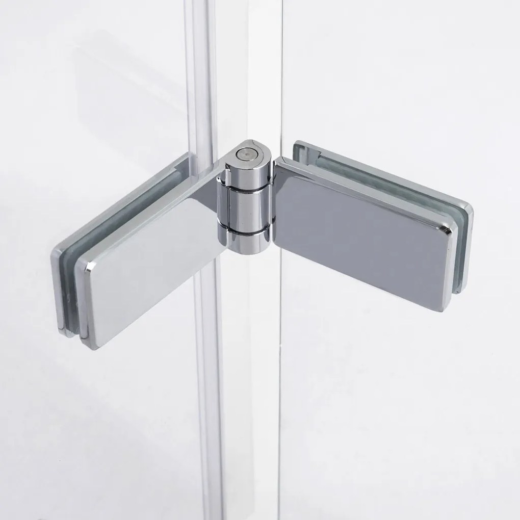 Stuxi Verona Fix 200 cm (100+100) széles csukló zuhanyajtó fix fallal, 6 mm vízlepergető üveggel, króm profillal, 195 cm magas