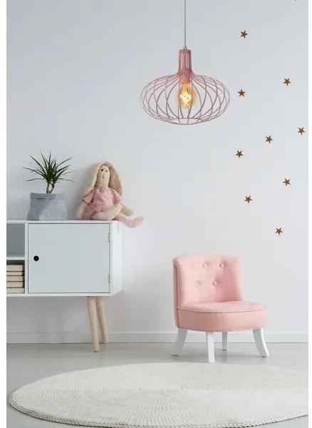 Lucide 78393/38/66 - Csillár zsinóron MERLINA 1xE27/60W/230V rózsaszín
