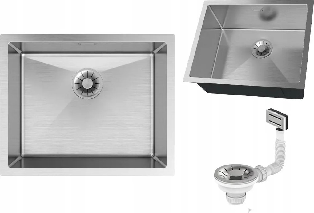 Acél Mosogató Pult Alatti Ezüst Egykamrás Króm SILVO54 Szifon Lux