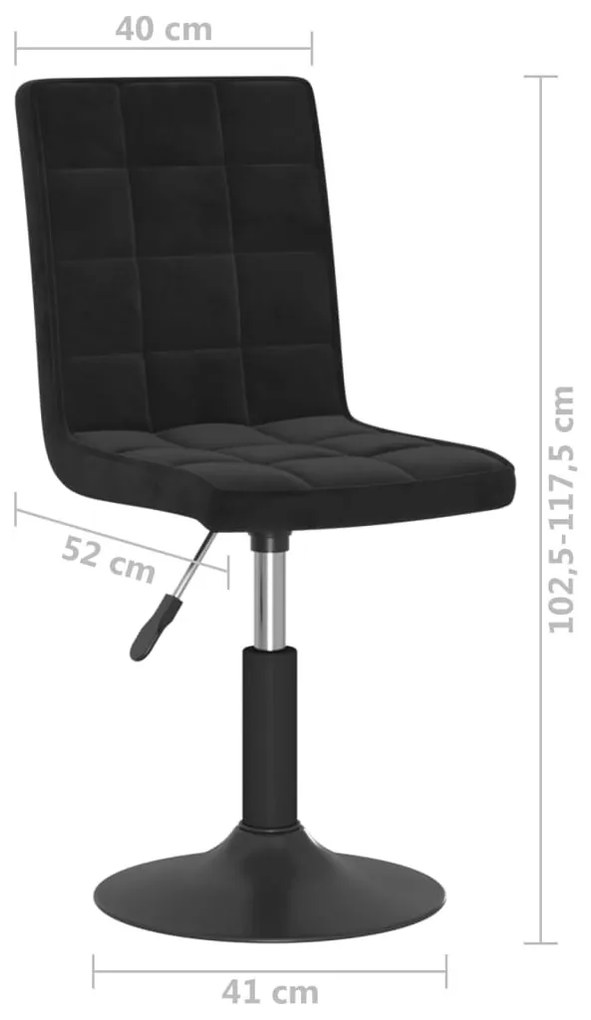vidaXL 6 db fekete bársony forgó étkezőszék
