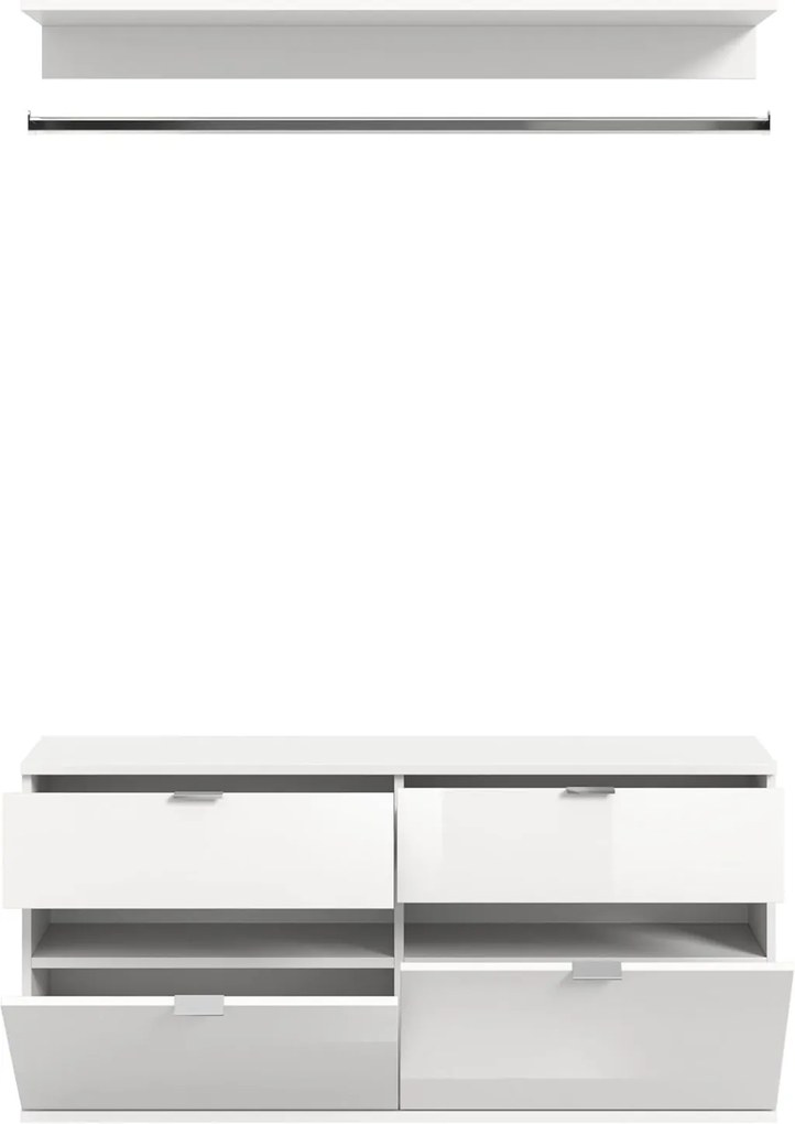 Project X széles 2 ajtós komód fali polccal és akasztóval