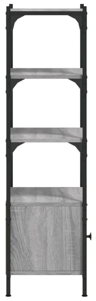 3 szintes szürke sonoma szerelt fa könyvespolc 41x30x109,5 cm