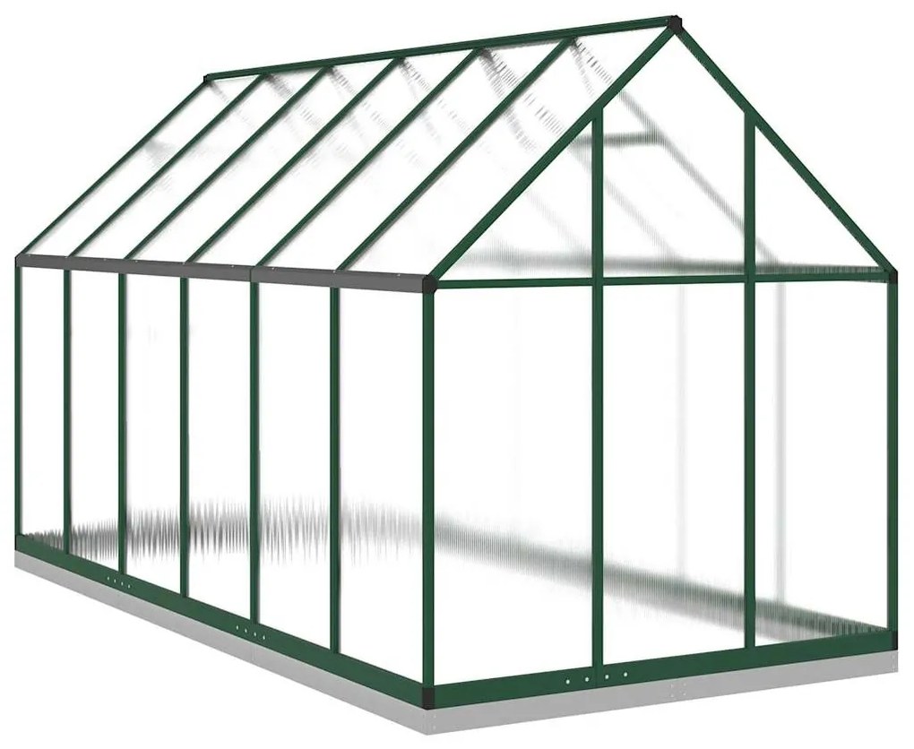 zöld alumínium melegház alapvázzal 334x169x202 cm
