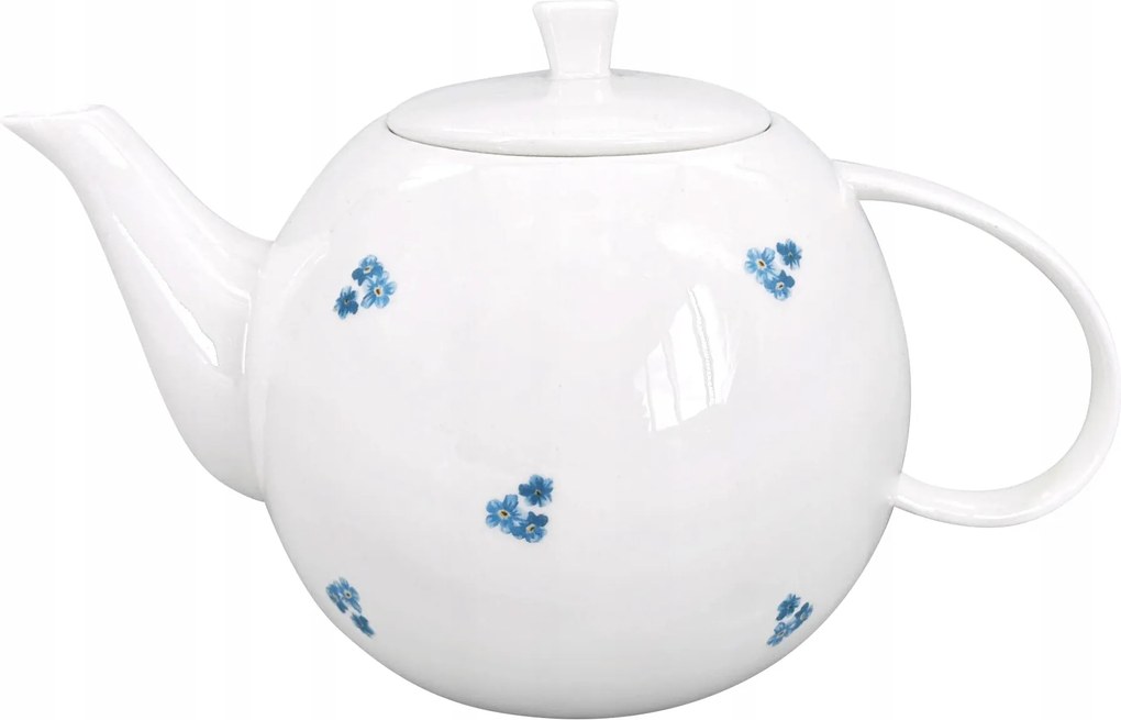 Porcelán teáskanna Luna Nefelejcs 1100 ml, fehér/kék