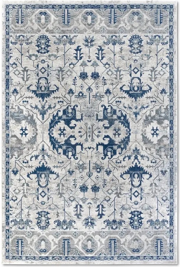 Hagyományos szőnyeg nappaliba 120x170cm,klasszikus kék-krém mintás