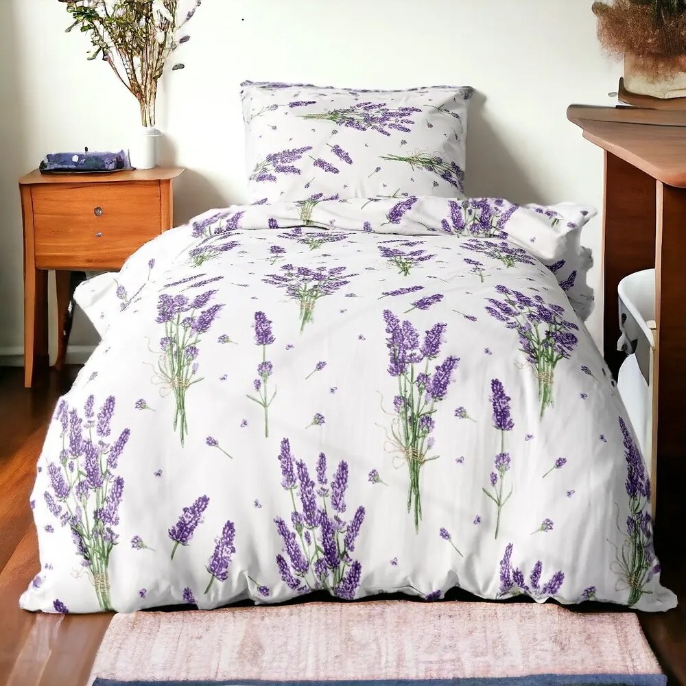 Krepp pamut ágynemű Homa TORRY LAVENDER 2 részes 140x200 cm