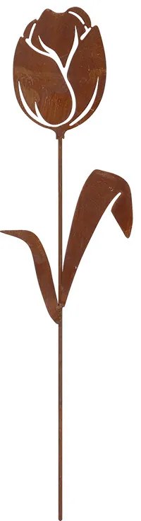 Tulipános lézervágott leszúrható kerti dekoráció, 37 cm
