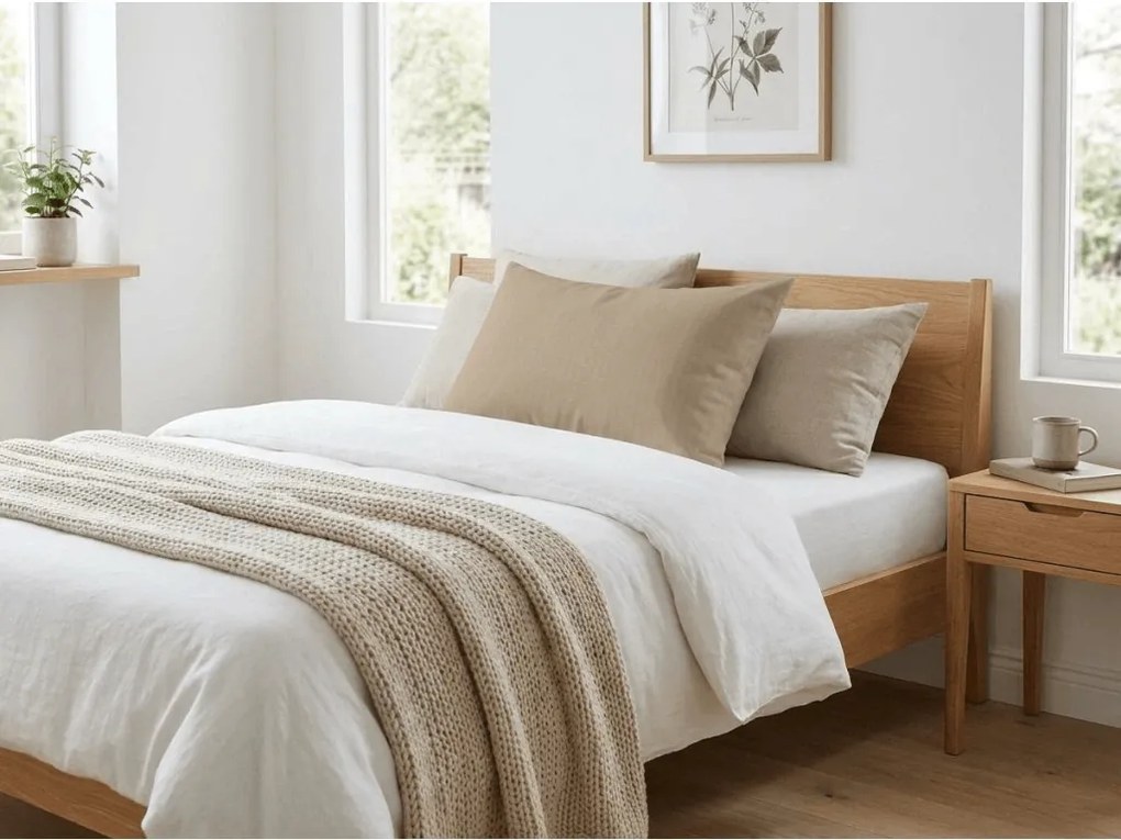 DENYX világosbarna krepp párnahuzat, 70x90 cm