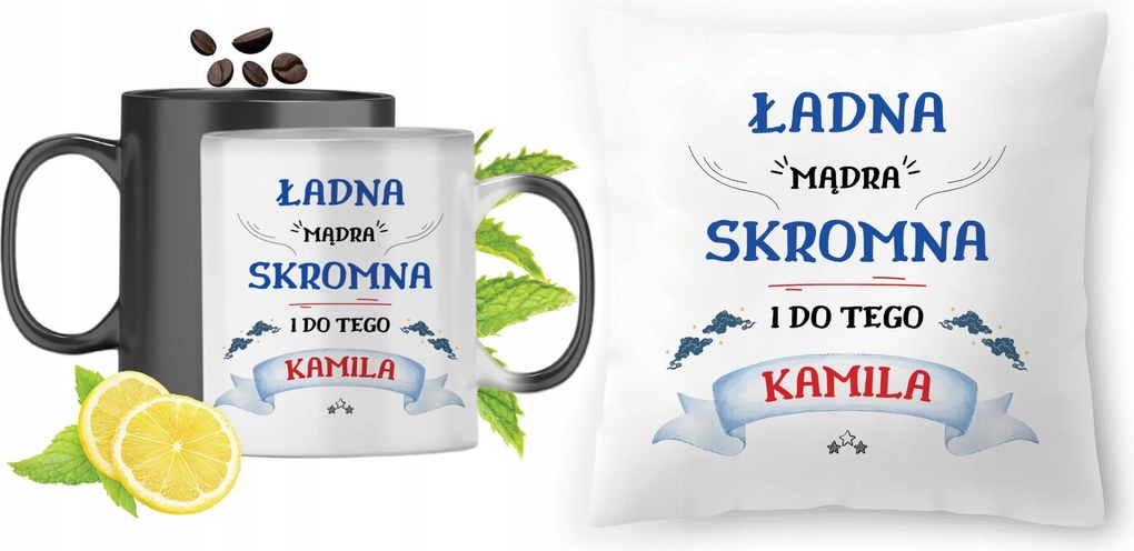 Kamilia Varázsbögre Nyomtatott párna szett fényképpel