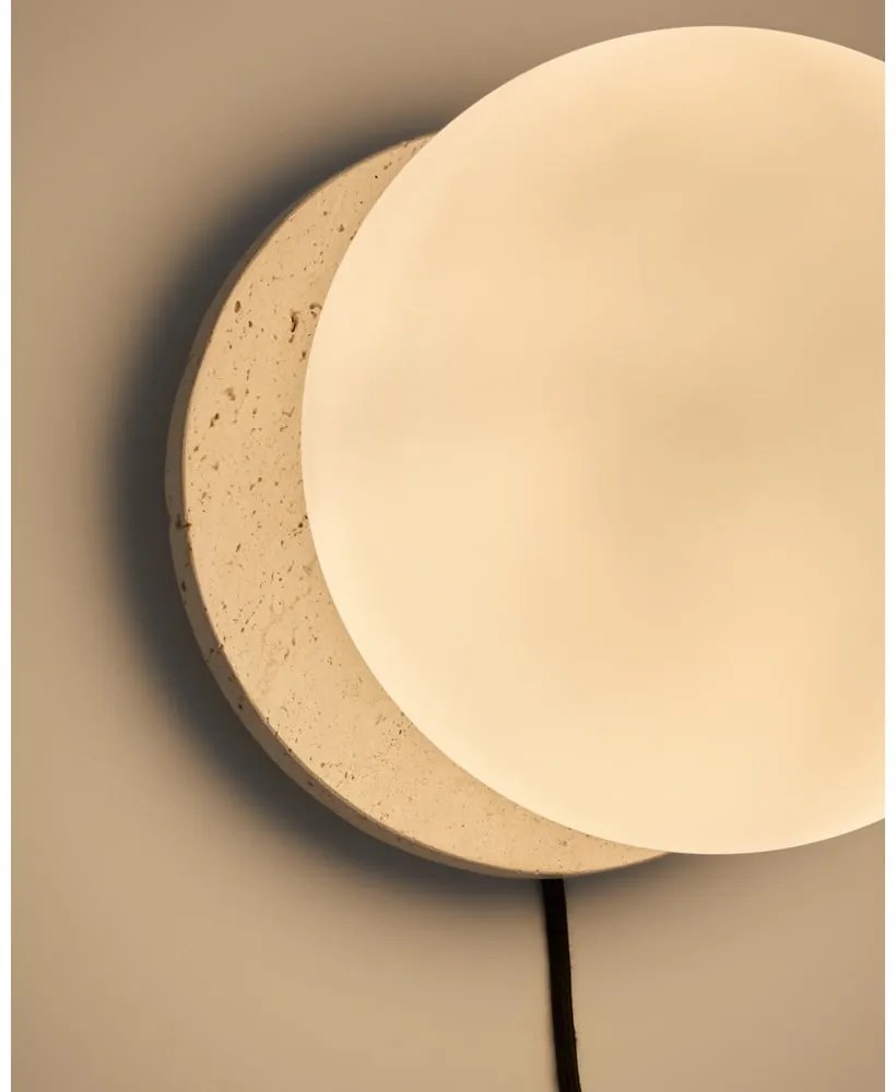 Fehér-krémszínű márvány fali lámpa ø 20 cm Malachi – Kave Home