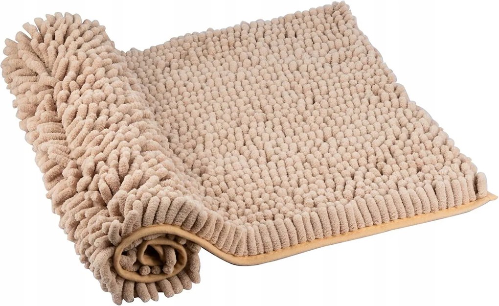 Chenille Vastag Olasz Puha Fürdőszobaszőnyeg 60x45 cm Bézs