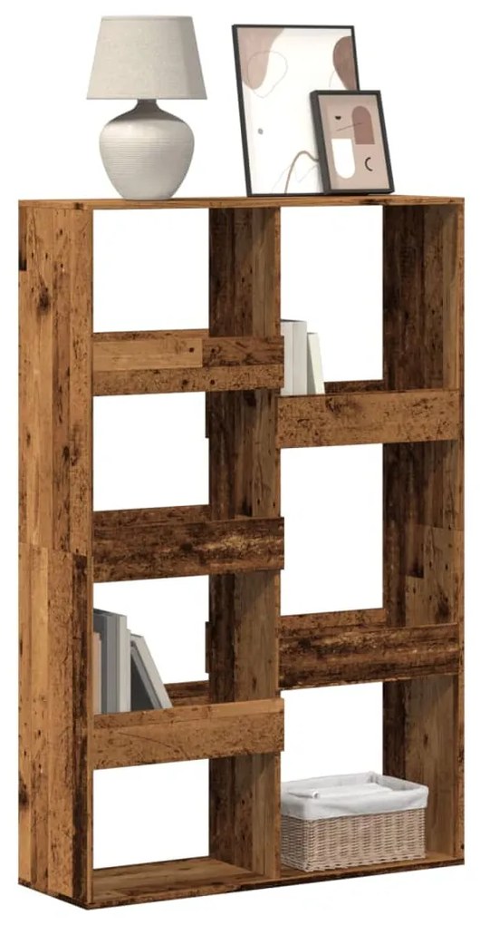 antik fa színű szerelt fa könyvespolc 100 x 33 x 155,5 cm