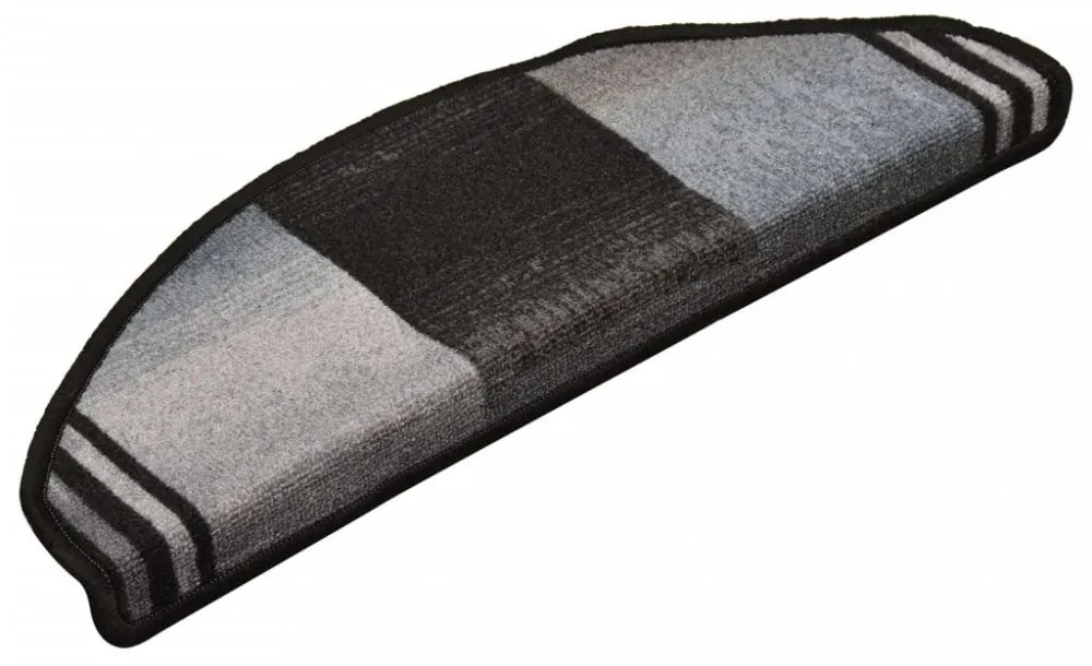 15 db fekete-szürke öntapadó lépcsőszőnyeg 65 x 21 x 4 cm