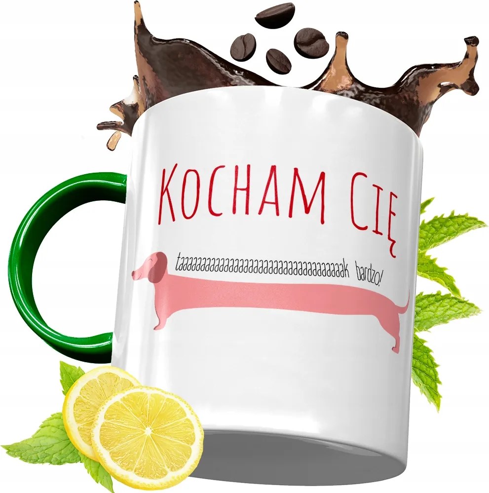 Zöld Bögre Valentin Napra Szerelmeseknek fényképes nyomtatással