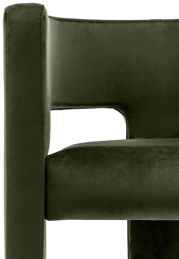Sötétzöld design fotel ALPAH B VELVET