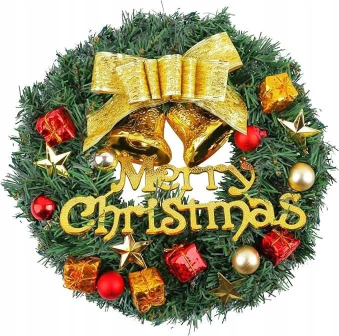 Ajtó koszorú dekoratív karácsonyi dekoráció 40cm Merry Christmas
