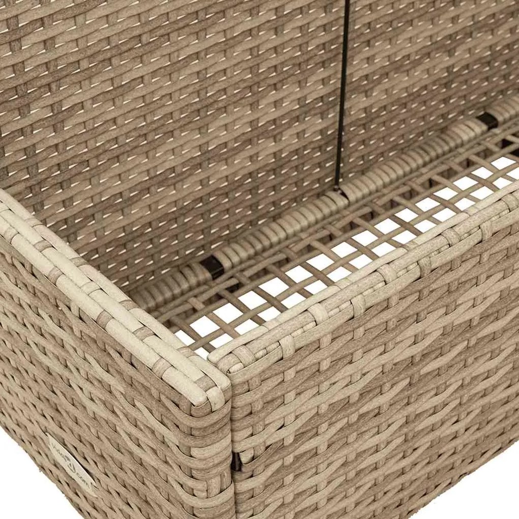 bézs polyrattan medence melletti úszótároló 110x100x57 cm