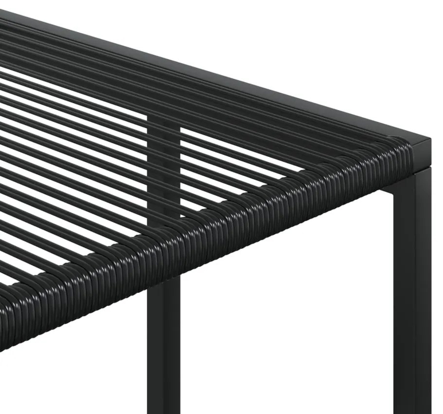 17 részes fekete polyrattan kerti étkezőgarnitúra