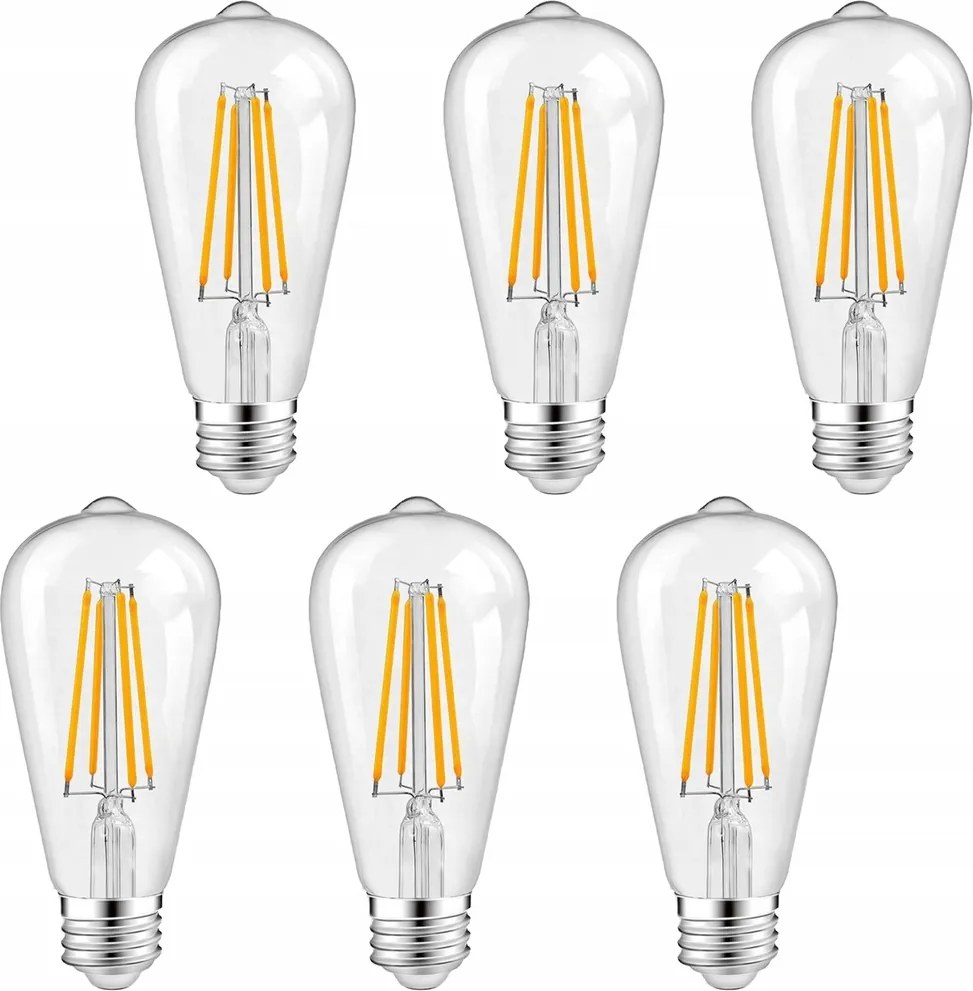 Izzó E27 Led filament 8W 800lm=60W ST64 Dekorációs csepp Meleg Savineo