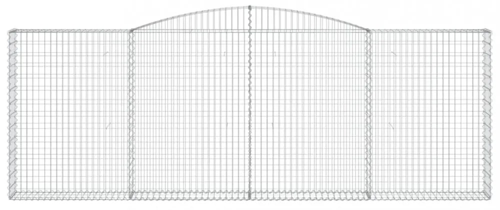 2 db íves horganyzott vas gabion kosár 400x30x140/160 cm