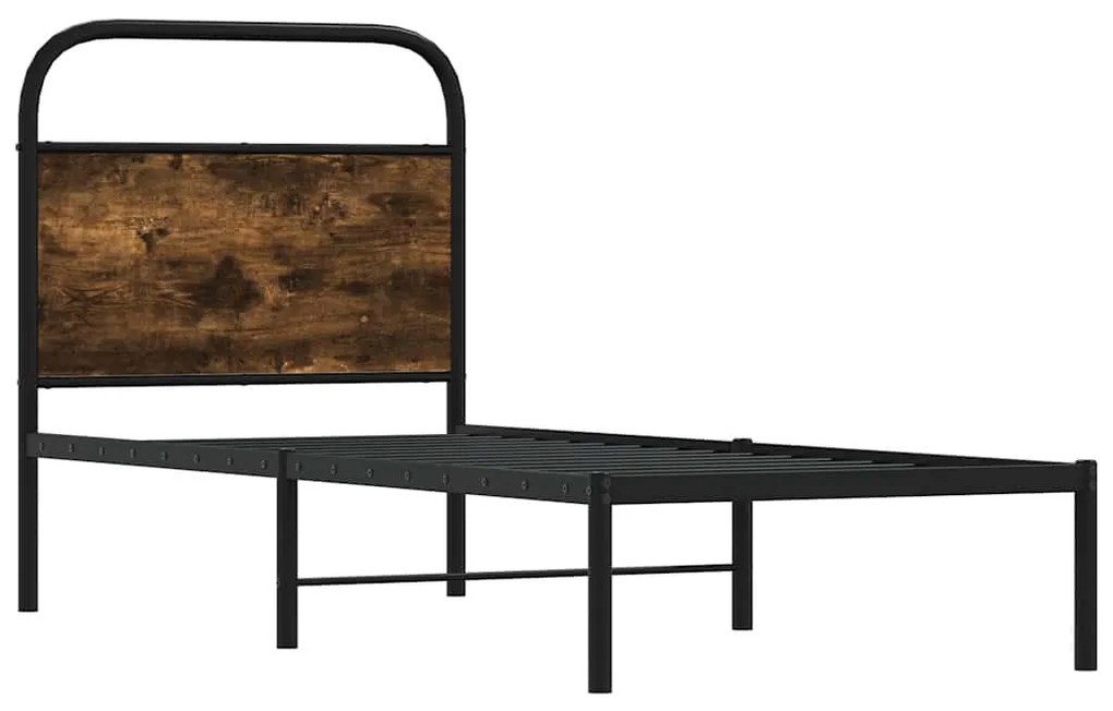 Ágykeret matrac nélkül 75x190 cm gépesített fa füstölt tölgyfa