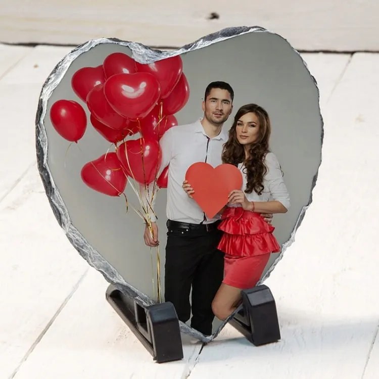 gránit kő szív képkeret Tetszőleges nyomat 15x15 cm