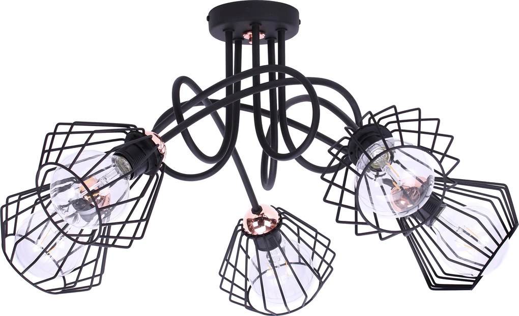 Mennyezeti Lámpa Lógó Csillár Fekete Plafon Réz Loft Nappali Szoba