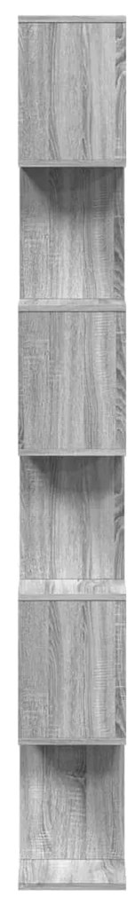 6 szintes szürke sonoma fa elválasztó könyvespolc 70x24x193 cm