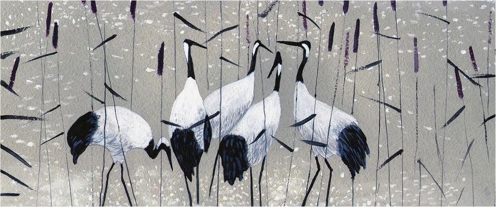 Dekoratív Fotótapéta Fali Fal Harmonikus daruk 250x104 Ragasztó