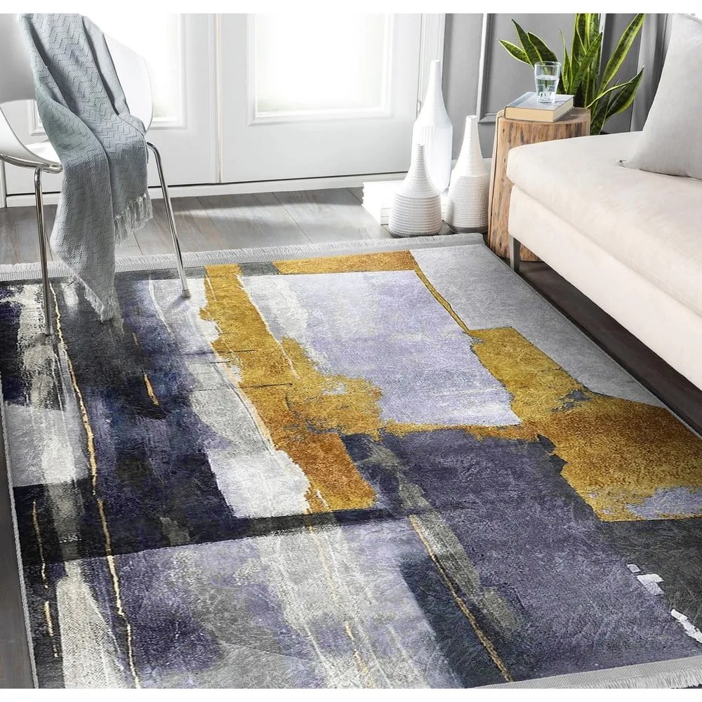 Sárga-sötétkék mosható szőnyeg 160x230 cm Unique – Mila Home