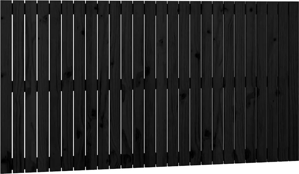 vidaXL fekete tömör fenyőfa fali fejtámla 166x3x90 cm