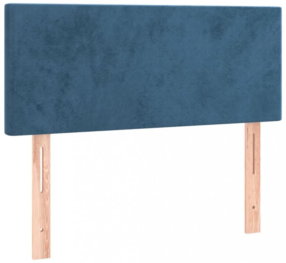 sötétkék bársony fejtámla 80 x 5 x 78/88 cm